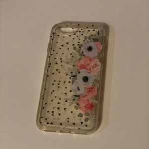 Black and pink floral iPhone case